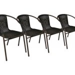 Set 4 ks polyratanová zahradní židle Garth - tmavě hnědá – Hledejceny.cz