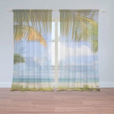 Záclony Pláž: 2 ks - 150x250 cm - Sablio – Hledejceny.cz