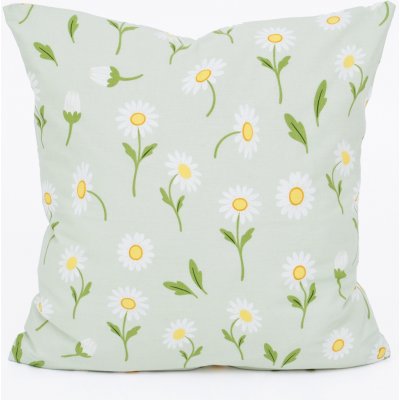 MKLuzkoviny.cz Bavlna Renforcé Sedmikrásky šedozelené/bílé 40 x 40 cm – Sleviste.cz