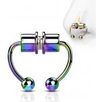 Šperky4U Duhový falešný septum piercing do nosu NS0048-W – Zboží Mobilmania