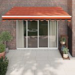 vidaXL Automatická zatahovací markýza oranžová a hnědá 3,5 x 2,5 m – Hledejceny.cz