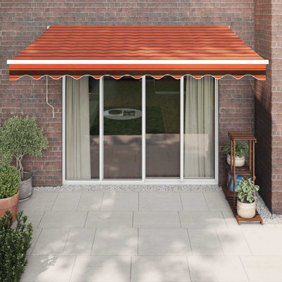 vidaXL Automatická zatahovací markýza oranžová a hnědá 3,5 x 2,5 m – Hledejceny.cz