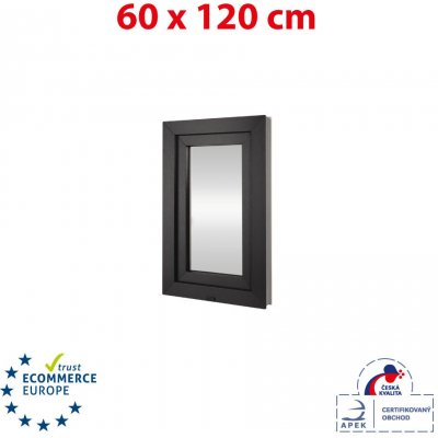 Okna Hned Plastové okno 60x120 cm antracit/bílá otevíravé i sklopné levé – Sleviste.cz