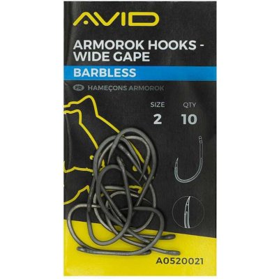 Avid Carp Armorok Hooks Wide Gape Barbless vel.6 10 ks – Hledejceny.cz