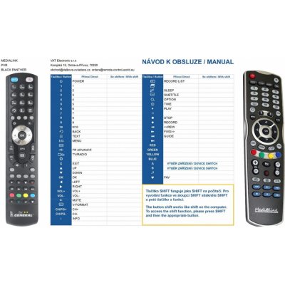 Dálkový ovladač General Medialink BLACK PANTHER 2XCI 2XCR – Hledejceny.cz