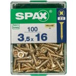 Spax Uni vrut zápust.hlava PZ/Z2 4CUT a plným závitem Yellox 35 x 16 mm 100 ks – Hledejceny.cz