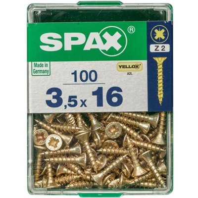 Spax Uni vrut zápust.hlava PZ/Z2 4CUT a plným závitem Yellox 35 x 16 mm 100 ks – Hledejceny.cz