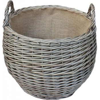 Willow Direct Proutěný koš na dřevo antique zkosený velký juta pr. 43 cm