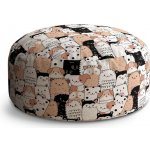 Sablio Taburet Circle Roztomilá zvířátka: 38x48 cm – Zboží Dáma