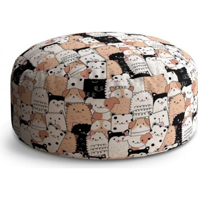 Sablio Taburet Circle Roztomilá zvířátka: 38x48 cm – Zboží Dáma