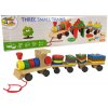 Dřevěná hračka Lean Toys vláček s kostkami 2 odnímatelné vozy