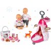 Výbavička pro panenky Smoby Prebaľovací vozík pre bábiku Baby Nurse s postieľkou+bábika+raňajkový set Hello Kitty v taštičke 220316-6