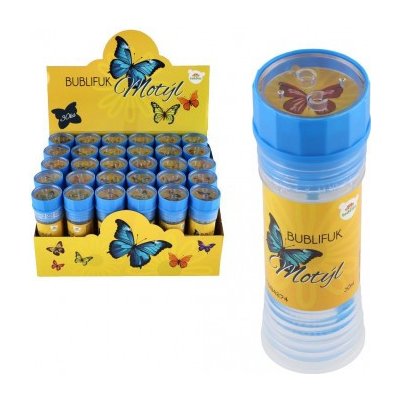 Bublifuk Motýl 50ml 11cm mix druhů 30ks v boxu – Zboží Dáma
