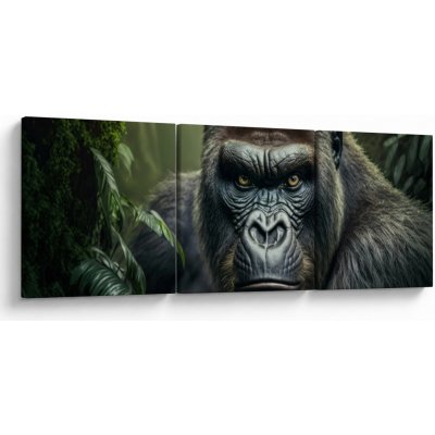Obraz - Portrét gorily, třídílný 120x40 cm – Hledejceny.cz