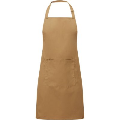 Premier Zástěra Colours PR 154 s laclem a kapsou na břiše COT39015402499-camel – Hledejceny.cz