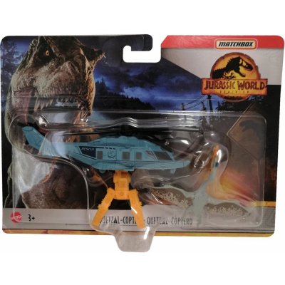 Mattel HBH85 Matchbox Jurassic World Dominion Quetzal Létající dinosauří vrtulník s funkcí Grip Prehistorická monstra Masožravec Hrací sada