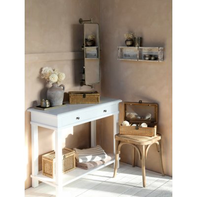 Chic Antique Bronzové antik otočné nástěnné zrcadlo se 2poličkami - 25*17*80 cm - Chic Antique – Hledejceny.cz