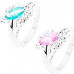 Šperky eshop ocelový prsten s ozdobnými výřezy a zirkonem HH17.14 Aqua modrá – Hledejceny.cz