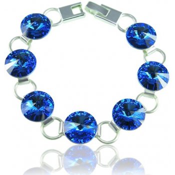 Swarovski Elements Rivoli rhodiovaný modrý 33111.1 Sapphire modrá královská