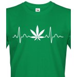 Bezvatriko Pulz weed Canvas pánské tričko s krátkým rukávem 1 zelená