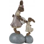 Dekorace králíčci na kamenech držící vajíčko 10*6*17 cm – Hledejceny.cz