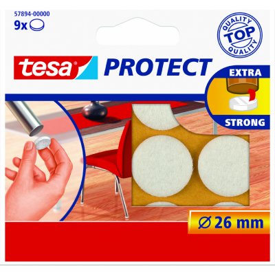 tesa® Protect Plstěné samolepicí podložky Barva: bílá, Rozměr: Ø 26 mm, Doplňující informace: kolečka – Zboží Mobilmania