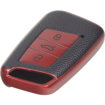 TPU obal pro klíč VW Passat B8, červený-kůže, 484VW123LR | Zboží Auto