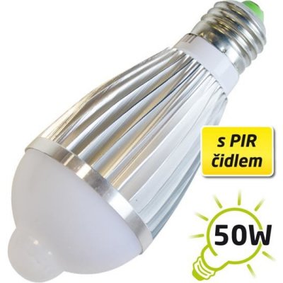 Tipa žárovka LED E27 7W A60 bílá přírodní PIR