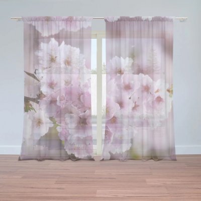 Sablio Záclony Rozkvetlý strom: 2ks 150x250cm – Hledejceny.cz