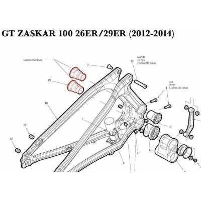 Šroub hlavní čep GT Zaskar 100 29