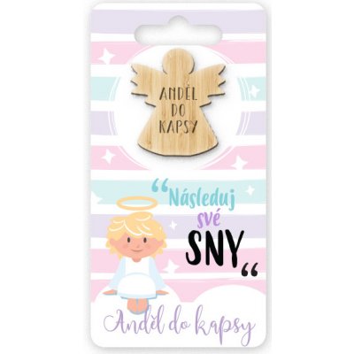 Nekupto Kapesní objetí Anděl Následuj své sny, objetí do kapsy 6 x 12 cm – Hledejceny.cz