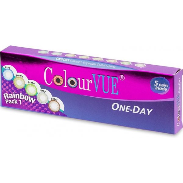 Kontaktní čočka MaxVue ColorVue Trublends One-Day Rainbow Pack 2 barevné nedioptrické 5 párů čoček
