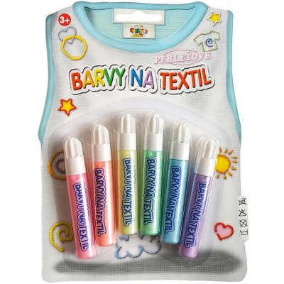 SMT Creatoys Barvy na textil perleťové 6 ks na kartě 14 x 20 cm – Zboží Mobilmania