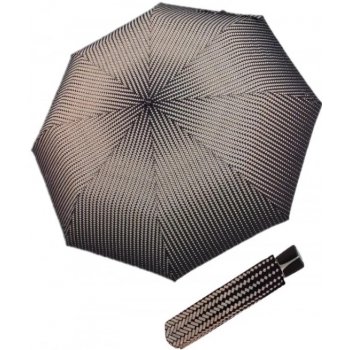 Doppler Fiber Mini Black White traces dámský skládací deštník černý
