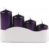 Svatební dekorace Adventní svíčky sestupné perleťově fialové 4 ks