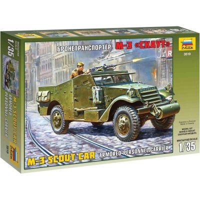 Zvezda Model Kit military 3519 M 3 Armo Scout Car červená 1:35