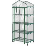 Outsunny s rolí se 4 policemi 69 x 50 x 165 cm zelený – Zboží Mobilmania