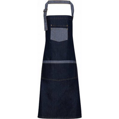 Premier Workwear Zástěra s kontrastní kapsou uprostřed páska za krkem na sponu modrá indigo PW127 – Hledejceny.cz