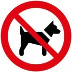 Zákaz vstupu se psem - SYMBOL, samolepka 100x100 – Sleviste.cz