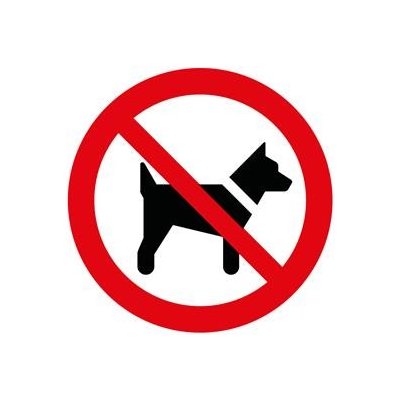 Zákaz vstupu se psem - SYMBOL, samolepka 100x100 – Sleviste.cz