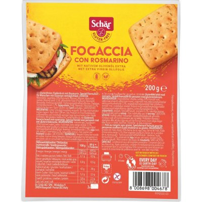 Schär Focaccia con Rosmarino 200 g – Zbozi.Blesk.cz