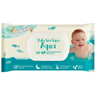 Bebelino Aqua Přírodní Dětské Vlhčené ubrousky 60 ks – Zbozi.Blesk.cz