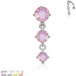 Piercingate piercing do pupíku visací s kamínky PBV00573 bílá – Sleviste.cz