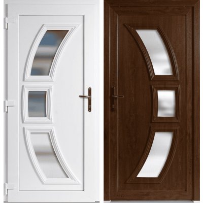 OknaDvereNaMiru.cz Vchodové plastové dveře Celia zlatý dub / bílá levé otevírání dovnitř 100 x 210 cm – Zboží Mobilmania