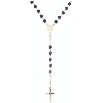 Amen Růžově zlacený s krystaly rosary CRORN4