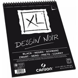 Černý blok Canson XL Dessin Noir A4 150g 40 listů kroužek