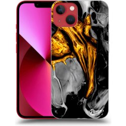 Pouzdro Picasee silikonové Apple iPhone 13 - Black Gold černé