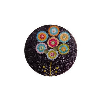 Knoflík dřevěný "Noční květ" – Sleviste.cz