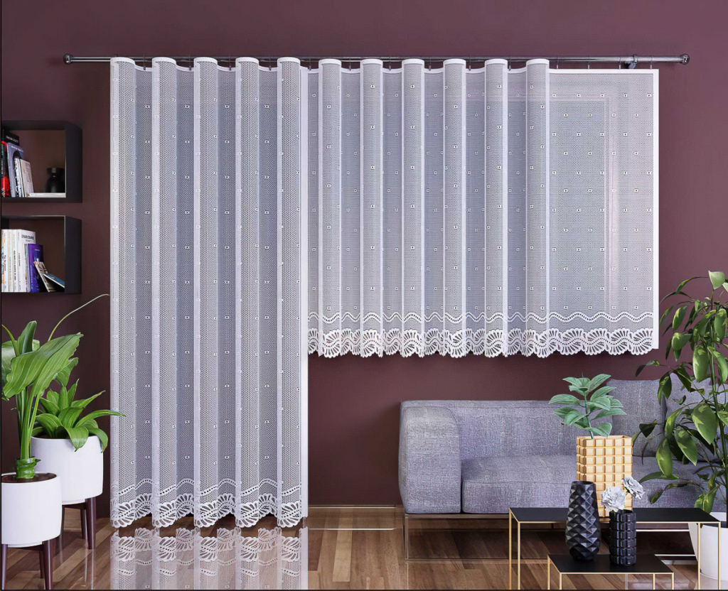 Forbyt kusová záclona AURELIA jednobarevná bílá, výška 140 cm x šířka 300 cm (na okno)