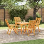 Omaxi 689612 Sklopné křeslo 4 ks Hnědá 57 x 71 x 90cm dřevo – Hledejceny.cz